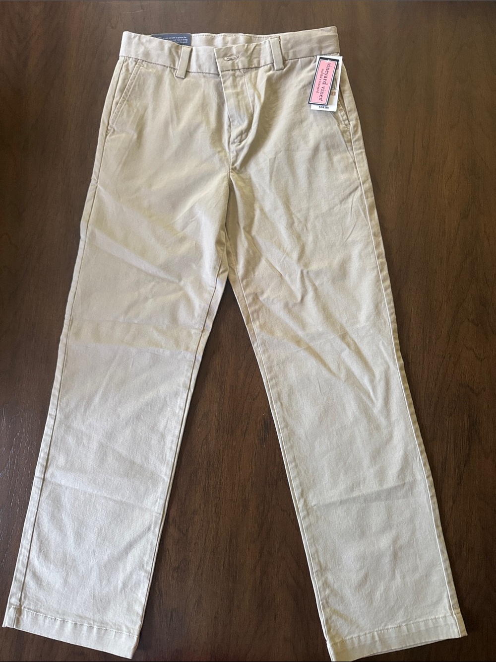 Boys Khaki Straight-Leg Pants - size 12
